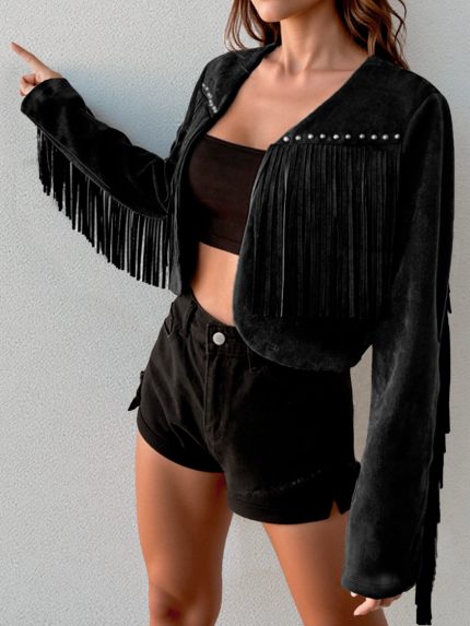 Women'S Lightweight Jacket - Elegant Flowing Su Border Long Sleeve Open Front Coat, Chic Western Retro Blazer for Springu002FFall, Office, Party, Everyday Outfits - Women'S Outerwear Jacket, Elegant Coat for Women, Jackets for Women High Quality