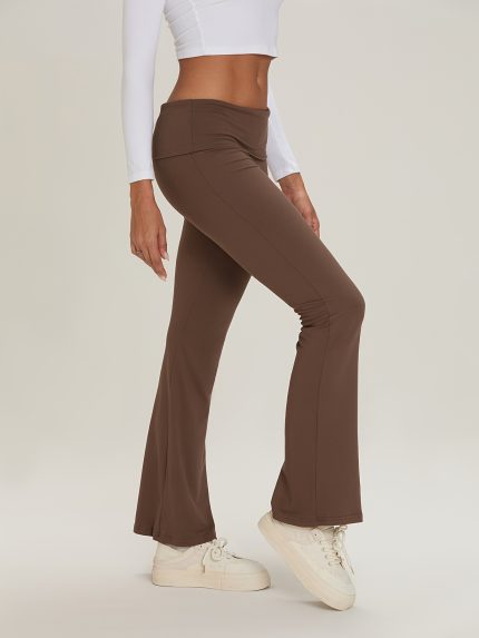 Women's Y2k Spring Summer Bell Bottom Pants High Waisted Stretch Solid Color Flared Pants